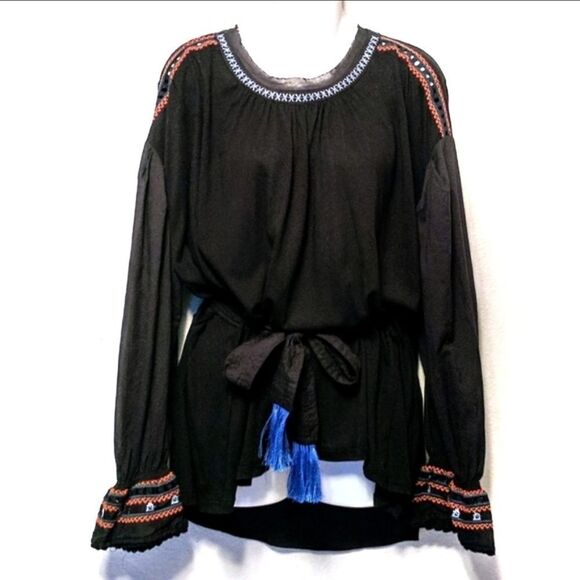 NWOT FREE PEOPLE On Holiday Belted Tunic Top M - Picture 2 of 10